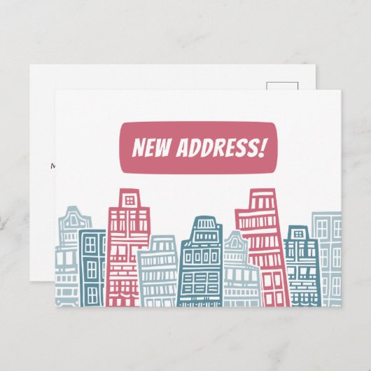 新しい住所の引越し発表を行った ポストカード (正面/裏面)