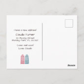 新しい住所の引越し発表を行った ポストカード (裏面)