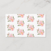 新しい住所の手書きピンクの花を挿入カード エンクロージャーカード (裏面)