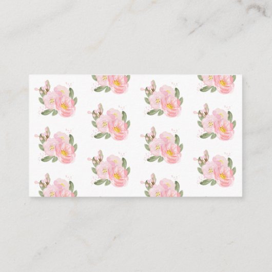 新しい住所の手書きピンクの花を挿入カード エンクロージャーカード (裏面)