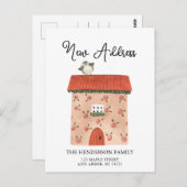 新しい住所の新しい自宅の引越し案内はがき ポストカード (正面/裏面)