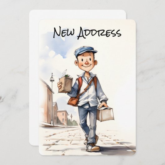 新しい住所の新しい自宅移転のお知らせ (正面/裏面)