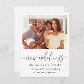 新しい住所の書道の写真のアドレスの変更 案内ポストカード (正面/裏面)