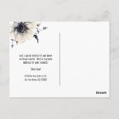 新しい住所の水の色のフローラ移動のお知らせ ポストカード (裏面)