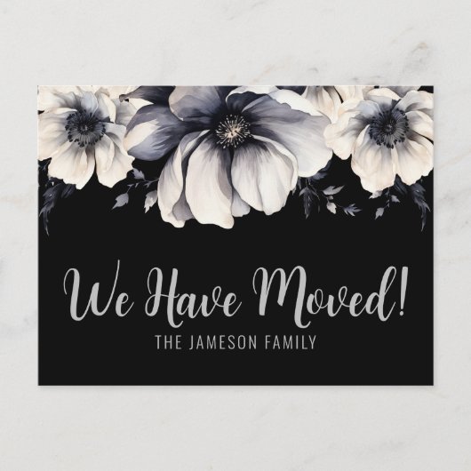 新しい住所の水の色のフローラ移動のお知らせ ポストカード (正面)