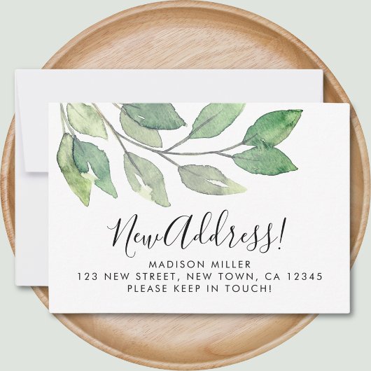 新しい住所の水の色の移動のお知らせ ノートカード