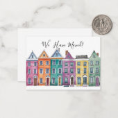 新しい住所の水の色の移動アナウンスメントカード ノートカード (正面/裏面インサイチュ)