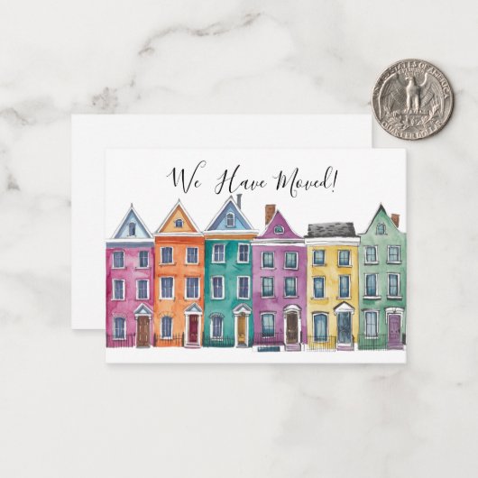 新しい住所の水の色の移動アナウンスメントカード ノートカード (正面/裏面インサイチュ)