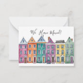 新しい住所の水の色の移動アナウンスメントカード ノートカード (正面)