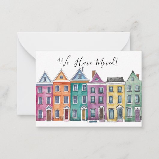 新しい住所の水の色の移動アナウンスメントカード ノートカード (正面)