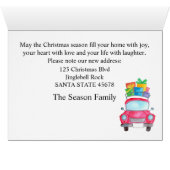 新しい住所の水の色クリスマスカーのフォトカード (内部横(下))