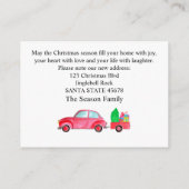 新しい住所の水の色クリスマスカーのフォトカード エンクロージャーカード (裏面)