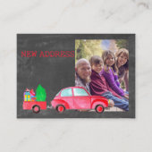 新しい住所の水の色クリスマスカーのフォトカード エンクロージャーカード (正面)