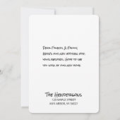 新しい住所の移動アナウンスカード (裏面)