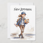 新しい住所の移動アナウンスカード (正面)