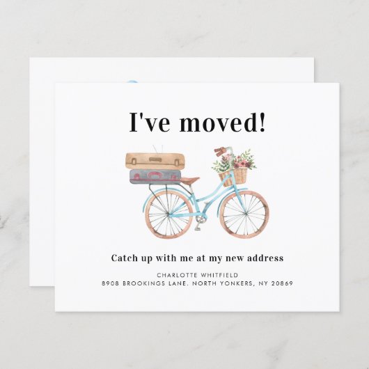 新しい住所の移動アナウンスカード (正面/裏面)