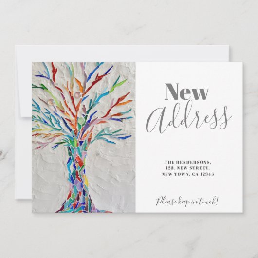 新しい住所の移動アナウンスカード サンキューカード (正面)