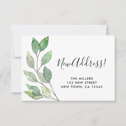 新しい住所の移動告知ミニカード ノートカード (正面)