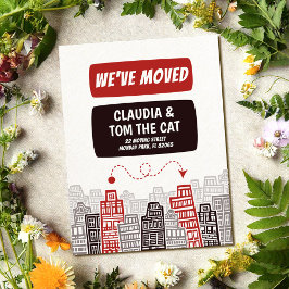 新しい住所の移動案内カード ポストカード