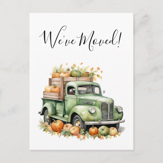 新しい住所の移動発表カボチャートラック 案内ポストカード (正面)