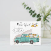 新しい住所の移動発表カボチャートラック 案内ポストカード (スタンド正面)