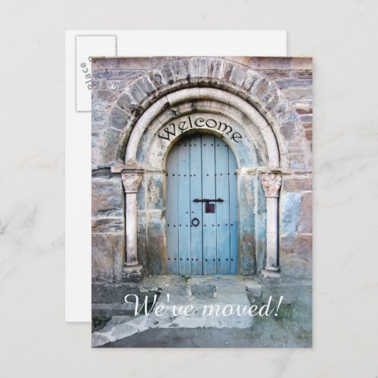 新しい住所の自宅はがき、または勤務先はがき 案内ポストカード (正面/裏面)