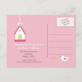 新しい住所の通知ハウスの自宅 案内ポストカード (裏面)