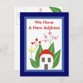 新しい住所はがきを持っている 案内ポストカード (正面/裏面)