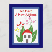 新しい住所はがきを持っている 案内ポストカード (正面)