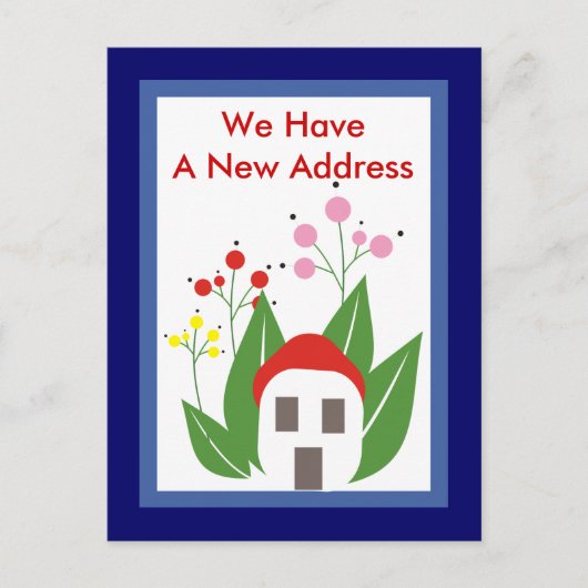 新しい住所はがきを持っている 案内ポストカード (正面)
