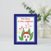 新しい住所はがきを持っている 案内ポストカード (スタンド正面)