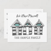 新しい住所はがき、住宅購入者の販売者の移動 ポストカード (正面/裏面)