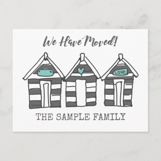 新しい住所はがき、住宅購入者の販売者の移動 ポストカード (正面)