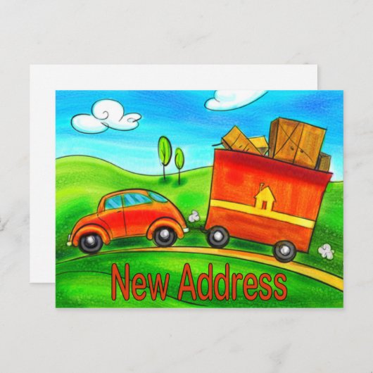 新しい住所はがき 案内ポストカード (正面/裏面)