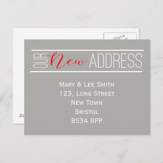 新しい住所はがき 案内ポストカード (正面/裏面)