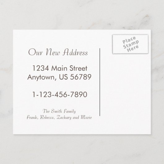 新しい住所はがき 案内ポストカード (裏面)