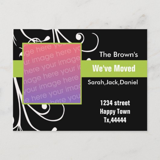 新しい住所はがき 案内ポストカード (正面)