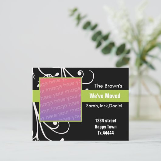 新しい住所はがき 案内ポストカード (スタンド正面)