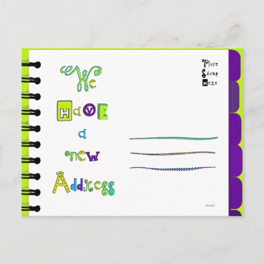 新しい住所はがき'P-T' 案内ポストカード (正面)