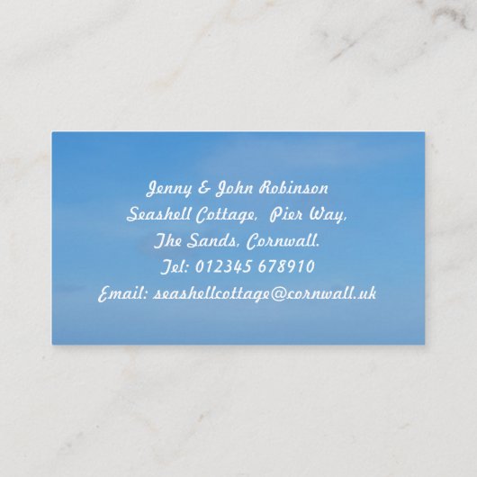 新しい住所を海辺に移転した 名刺 (裏面)