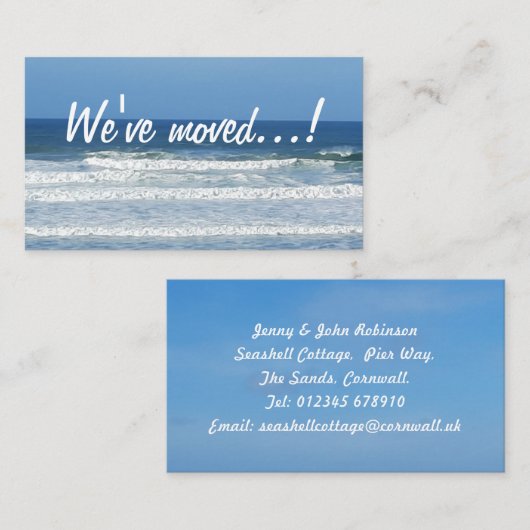 新しい住所を海辺に移転した 名刺 (正面/裏面)