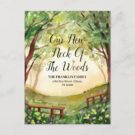 新しい住所を移す森の新しい首 案内ポストカード