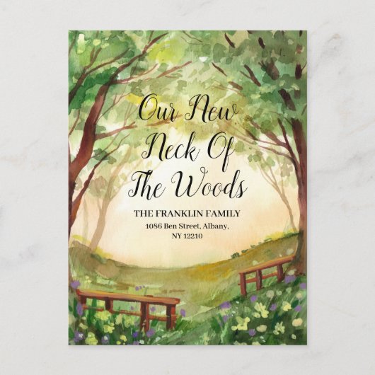 新しい住所を移す森の新しい首 案内ポストカード (正面)