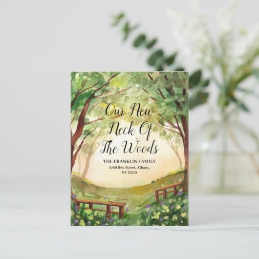 新しい住所を移す森の新しい首 案内ポストカード (スタンド正面)