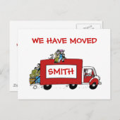 新しい住所を移動した2少年 案内ポストカード (正面/裏面)
