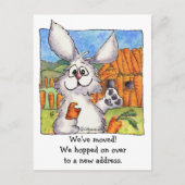 新しい住所を移動した!ウサギ葉書 案内ポストカード (正面)