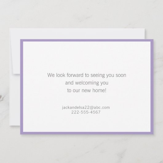 新しい住所を移転した ノートカード (裏面)