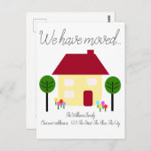 新しい住所を移転した ポストカード (正面/裏面)