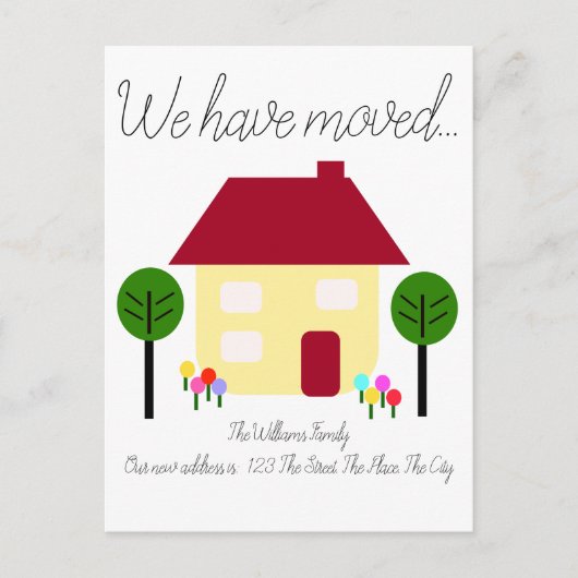 新しい住所を移転した ポストカード (正面)