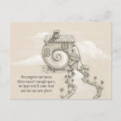 新しい住所アートカタツムリの家はがき 案内ポストカード (正面)